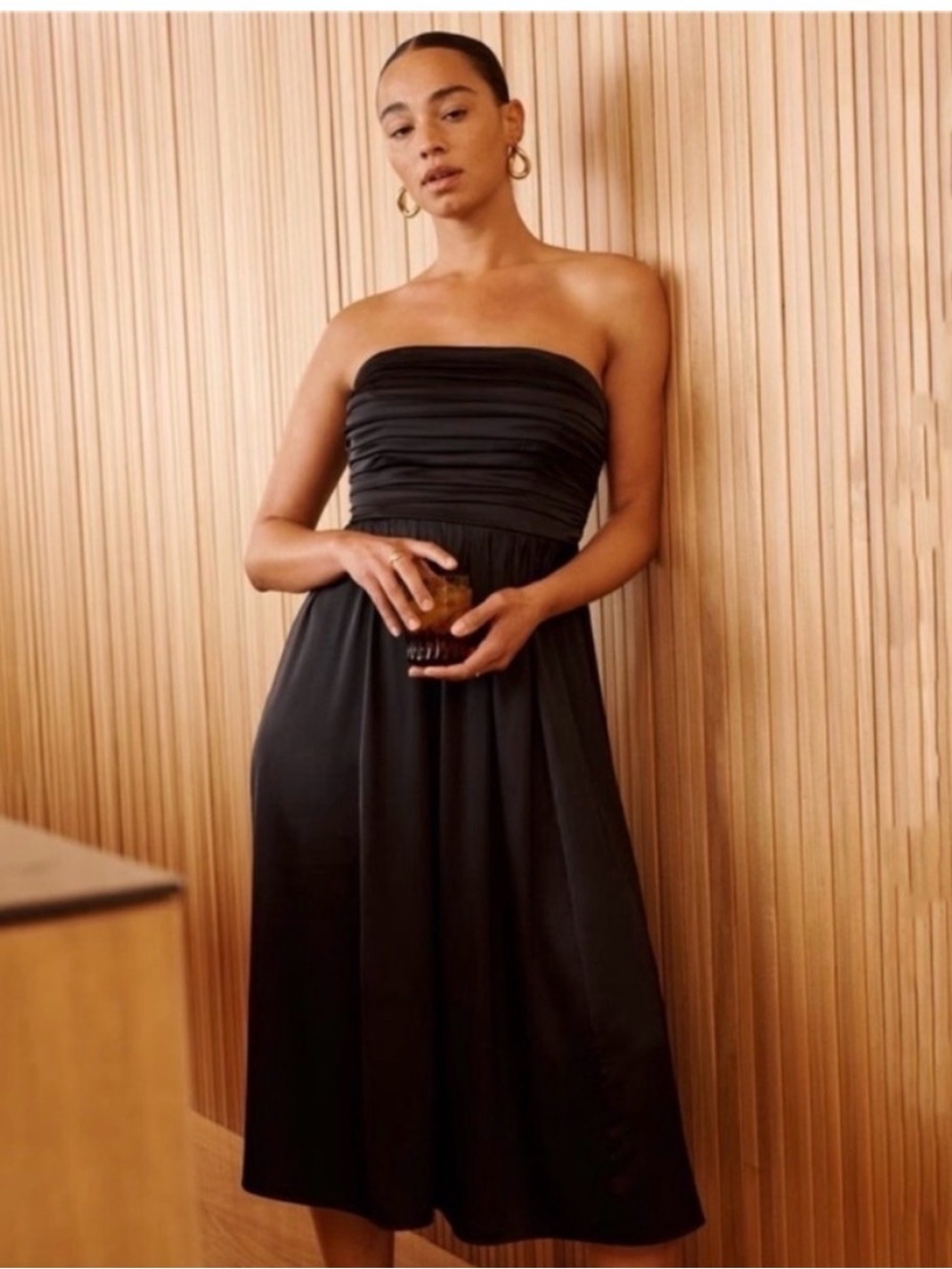 Abercrombie & Fitch Emerson Ruched Midi Strapless Dress. Size S, NWOT